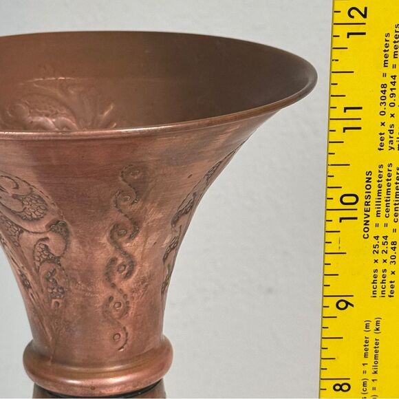 Vintage Persian Decorative Copper Vase 11” - Picture 7 of 8